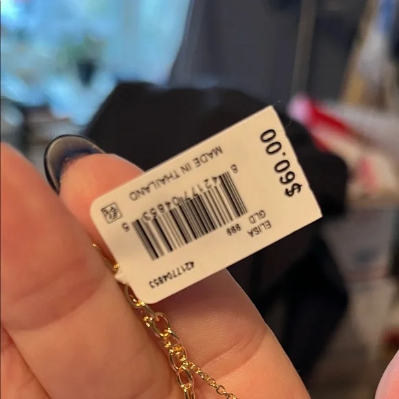 NWT Kendra Scott Gold Tone Necklace with Teal Colored Stone - Picture 8 of 11